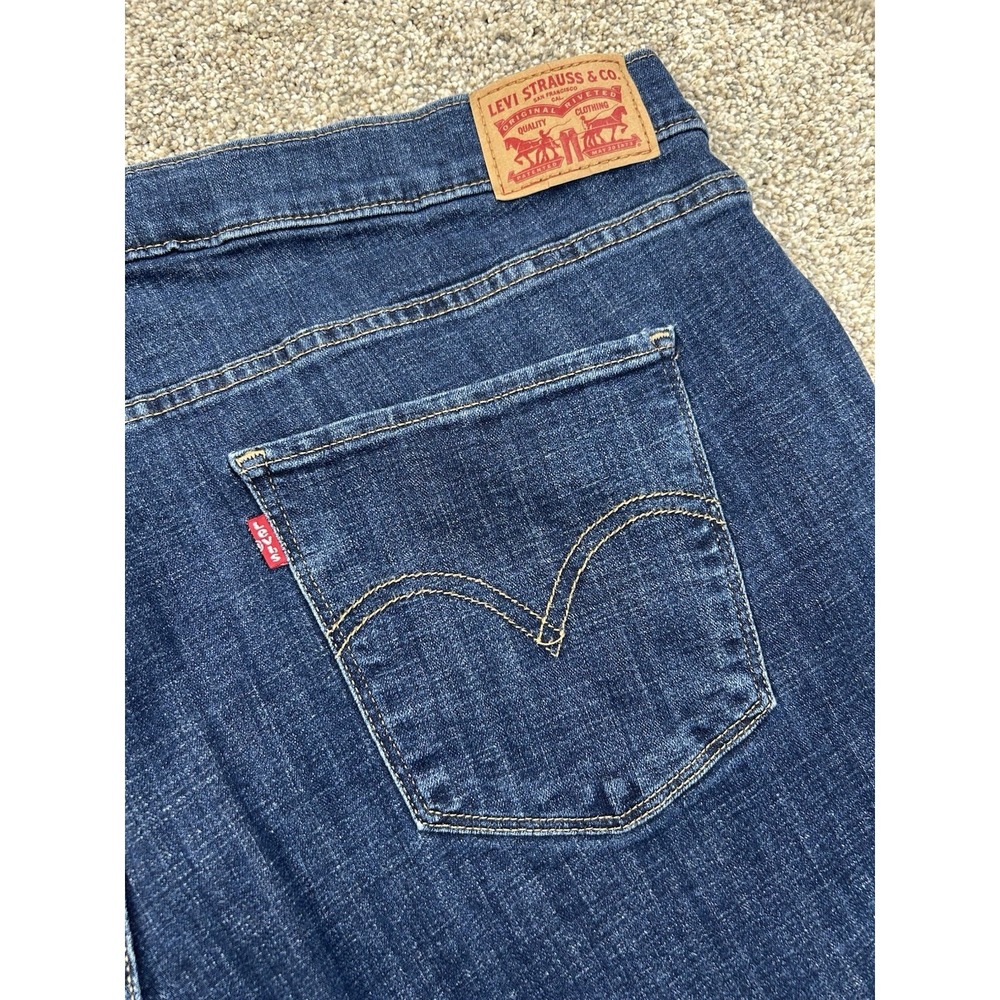 Levi Strauss Classic Straight Jeans Womens 24W Blue Stretch Denim #0094
